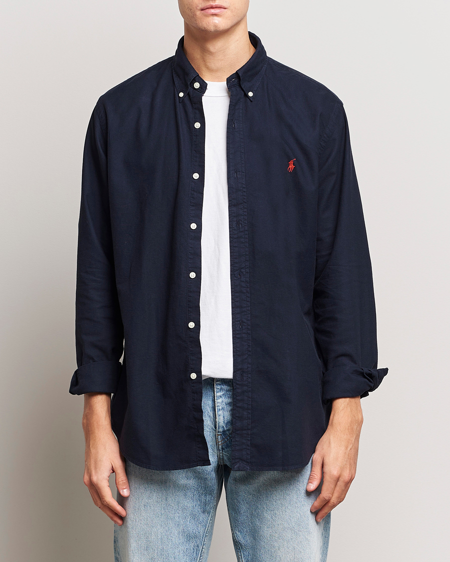 Homme | Chemises | Polo Ralph Lauren | Custom Fit Garment Dyed Oxford Shirt Navy