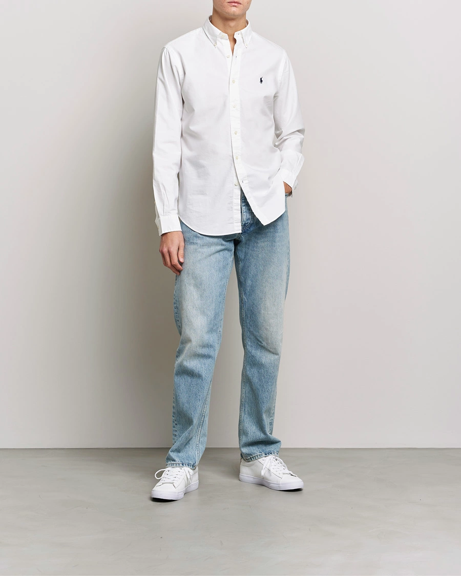 Homme | Chemises | Polo Ralph Lauren | Custom Fit Garment Dyed Oxford Shirt White