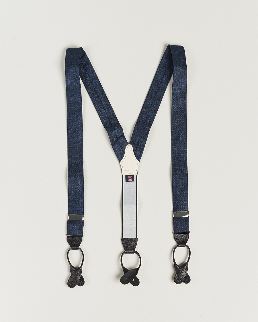 Homme | Albert Thurston Hardy Minnis Bamboo Braces 38mm Navy | Albert Thurston | Hardy Minnis Bamboo Braces 38mm Navy