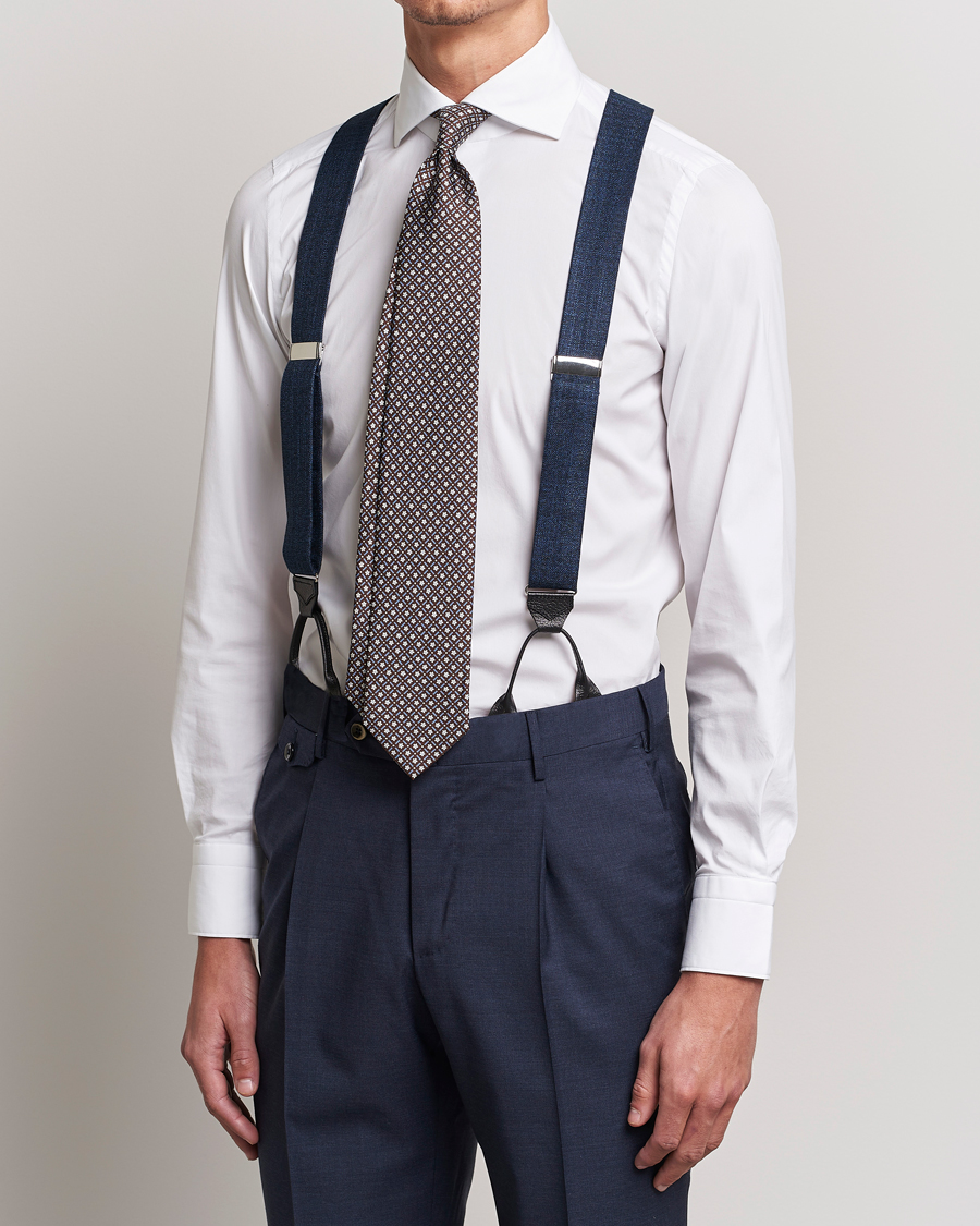 Homme | Stylesegment formal | Albert Thurston | Hardy Minnis Bamboo Braces 38mm Navy