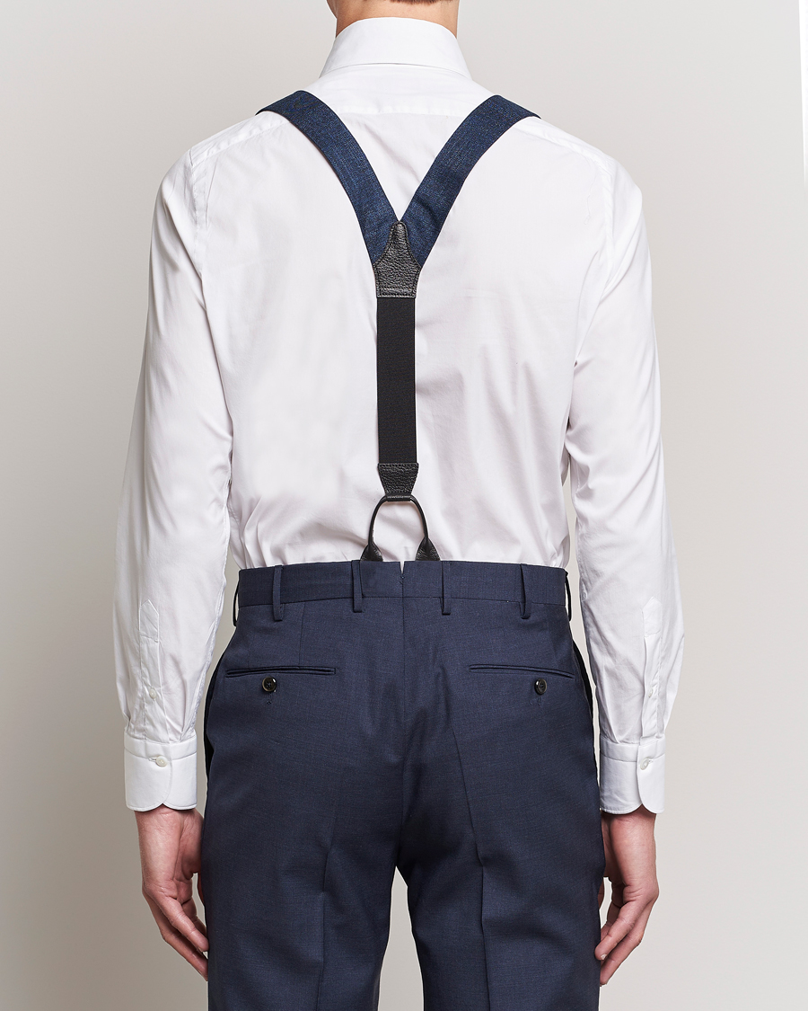 Homme | Bretelles | Albert Thurston | Hardy Minnis Bamboo Braces 38mm Navy