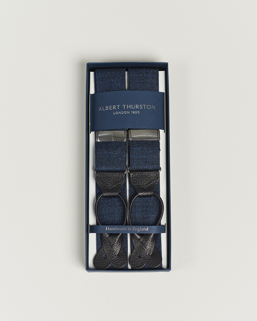 Homme | Bretelles | Albert Thurston | Hardy Minnis Bamboo Braces 38mm Navy