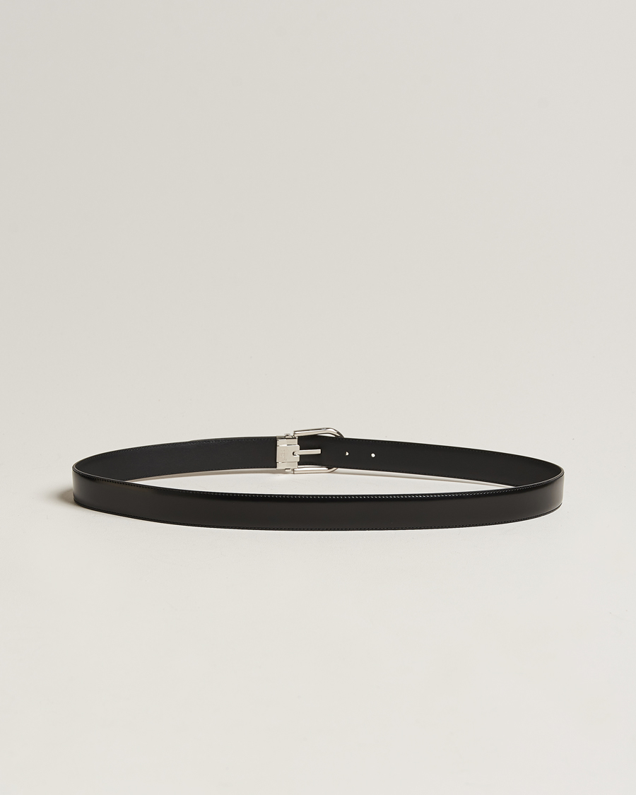 Homme | Montblanc Horseshoe Coated Buckle 30mm Leather Belt Black | Montblanc | Horseshoe Coated Buckle 30mm Leather Belt Black