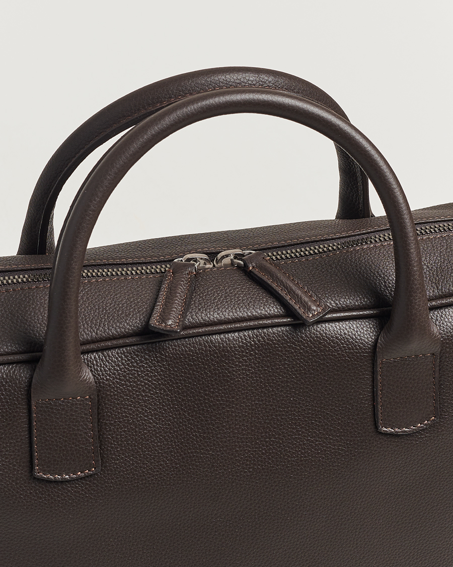 Homme | Sacs | Anderson's | Full Grain Leather Briefcase Dark Brown