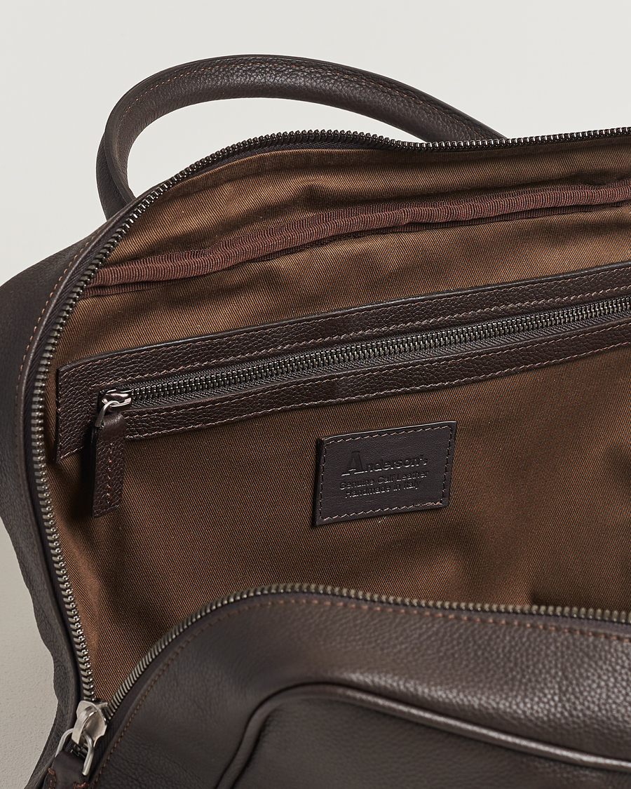 Homme | Sacs | Anderson's | Full Grain Leather Briefcase Dark Brown