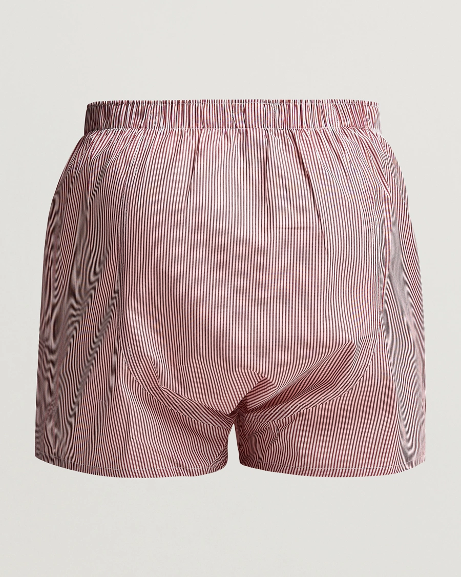 Homme |  | Sunspel | Classic Woven Cotton Boxer Shorts Red/White