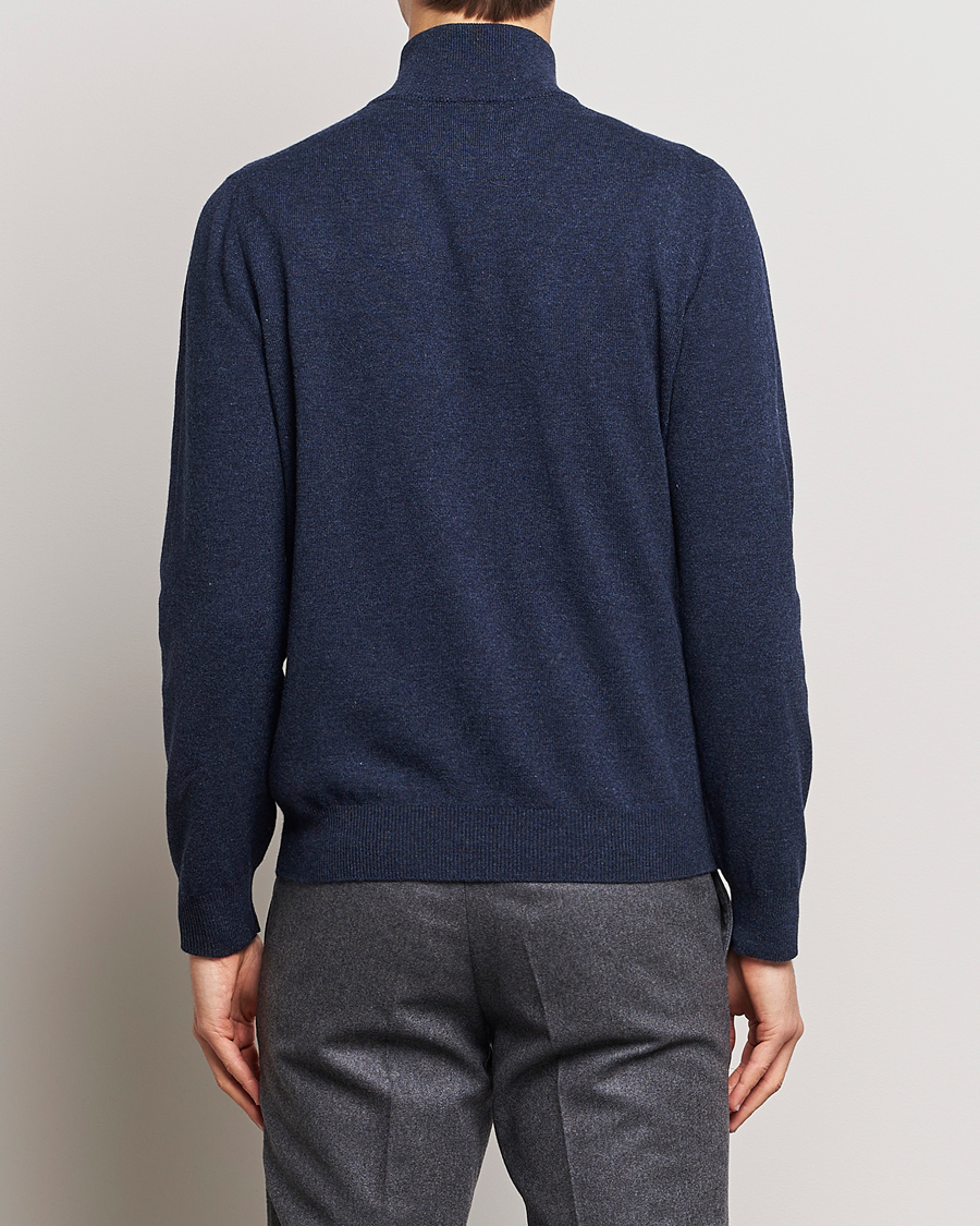 Homme | Pulls Et Tricots | Gran Sasso | Wool/Cashmere Half Zip Navy Melange