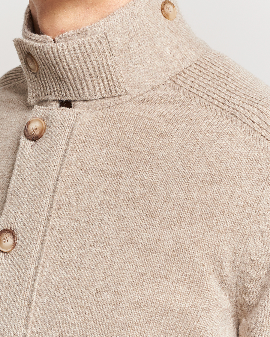Homme | Pulls Et Tricots | Gran Sasso | Heavy Wool Cardigan Taupe Melange