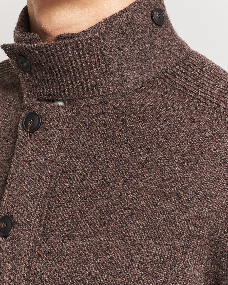 Homme | Pulls Et Tricots | Gran Sasso | Heavy Wool Cardigan Brown Melange