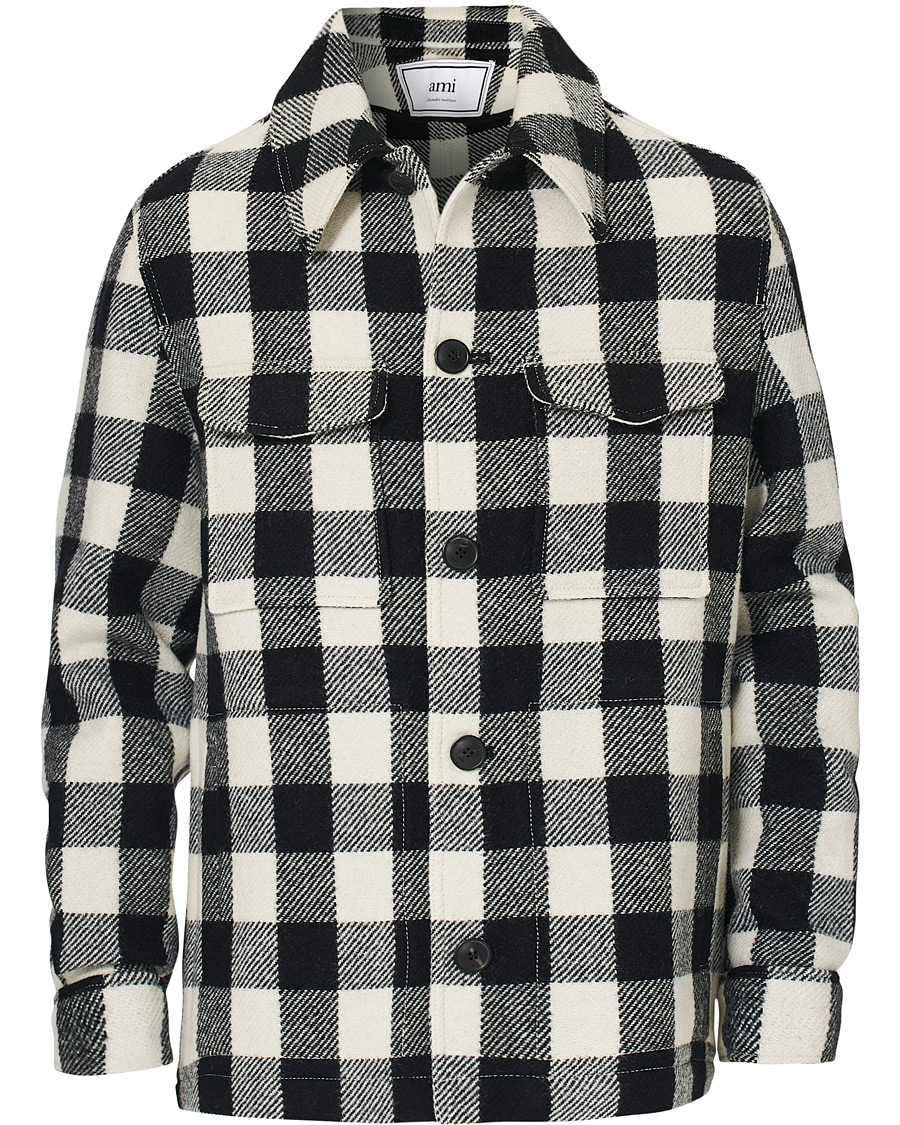 Homme | Manteaux Et Vestes | AMI | Overcheck Flannel Shirt Jacket Black/White