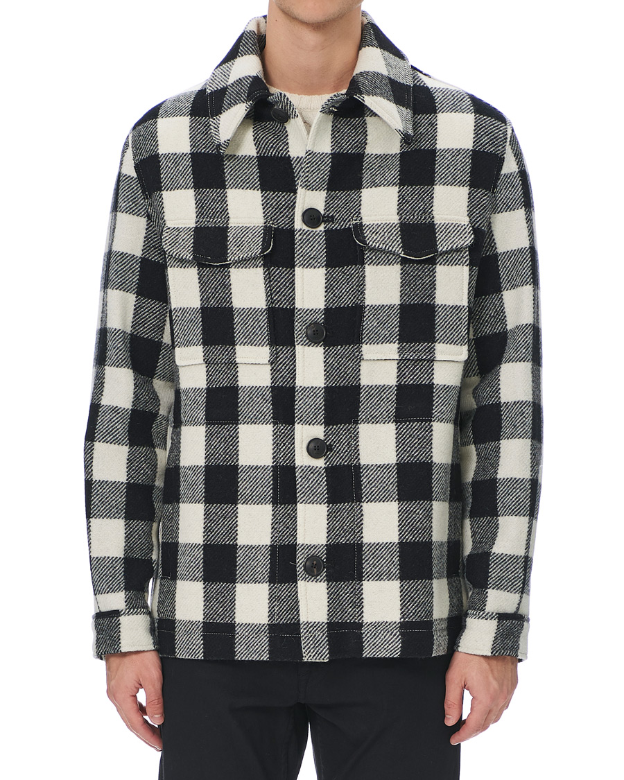 Homme | Manteaux Et Vestes | AMI | Overcheck Flannel Shirt Jacket Black/White