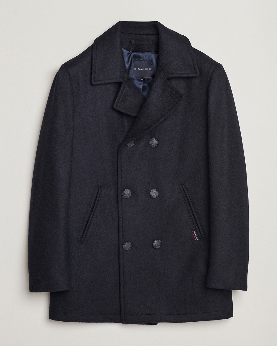 Homme | Manteaux Et Vestes | Armor-lux | Kermor Wool Peacoat Navy