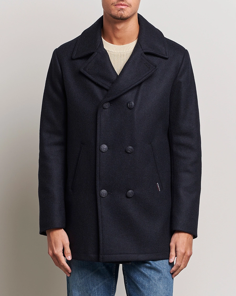 Homme | Cabans | Armor-lux | Kermor Wool Peacoat Navy