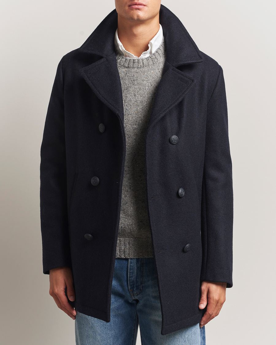 Homme | Manteaux Et Vestes | Armor-lux | Kermor Wool Peacoat Navy