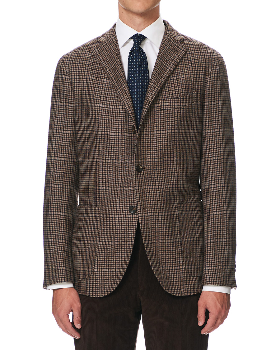 Homme | Blazers | Boglioli | K Jacket Houndstooth Blazer Brown