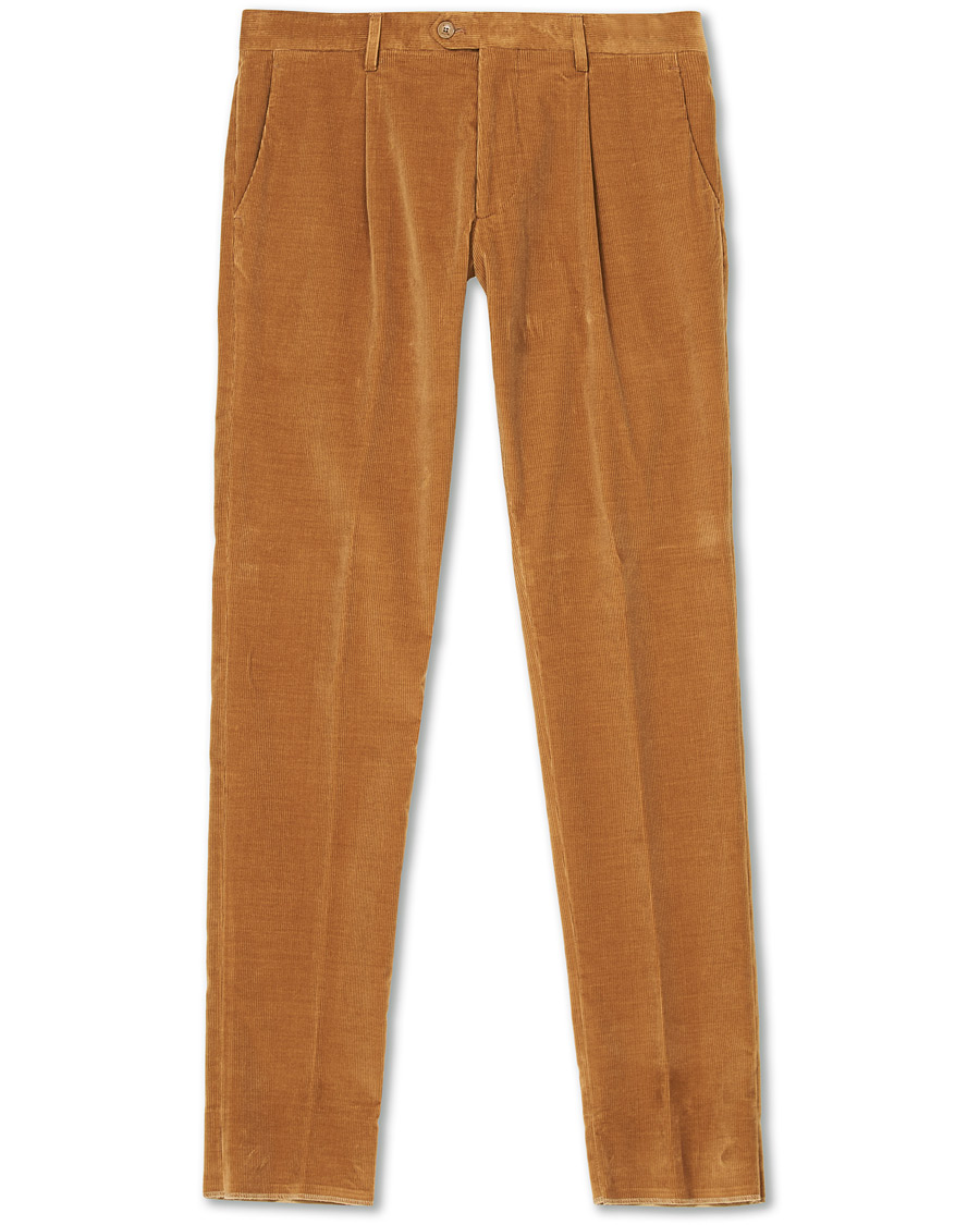 Homme | Pantalons | Etro | Pleated Corduroy Trousers Khaki