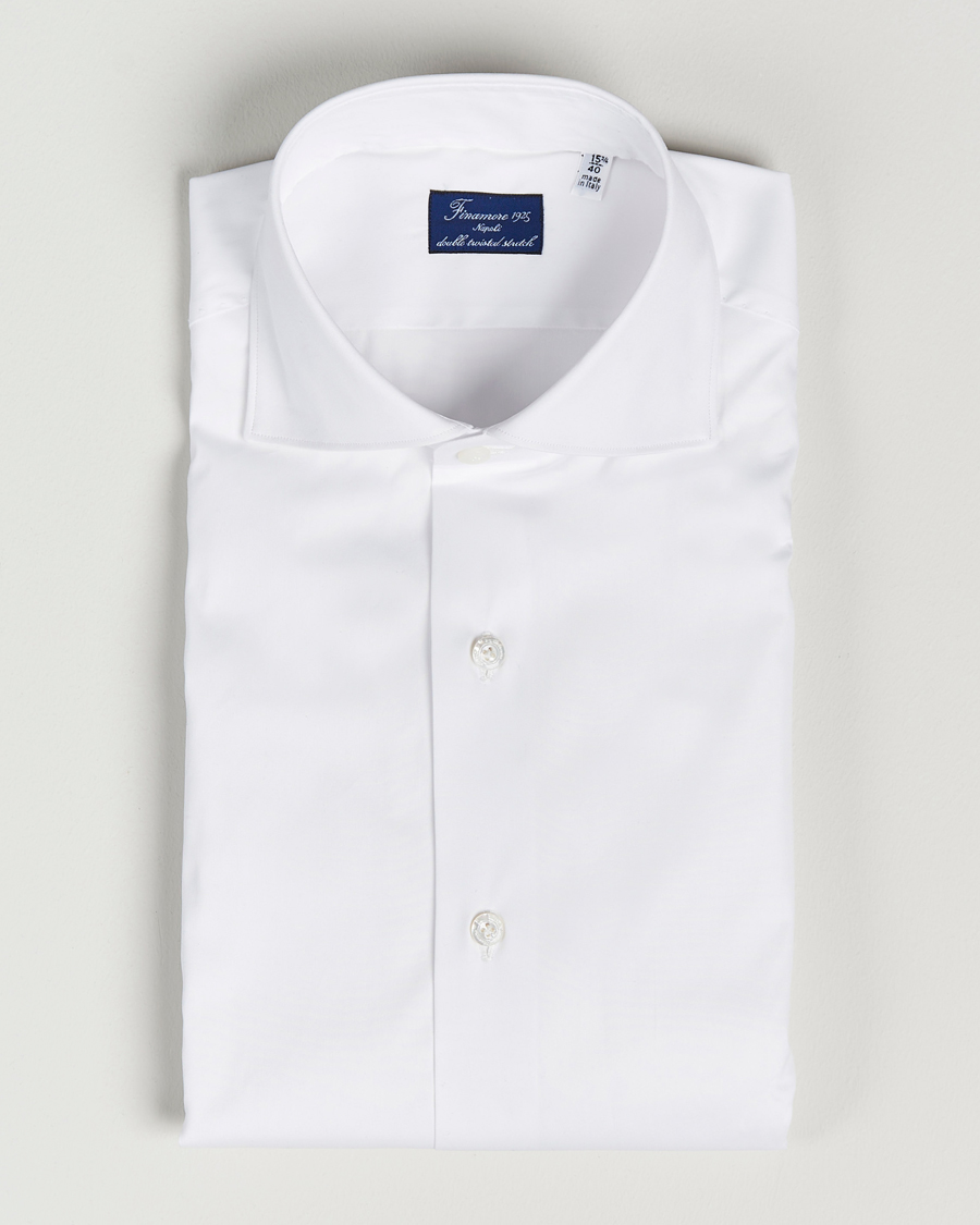 Homme | Chemises | Finamore Napoli | Milano Slim Fit Stretch Shirt White
