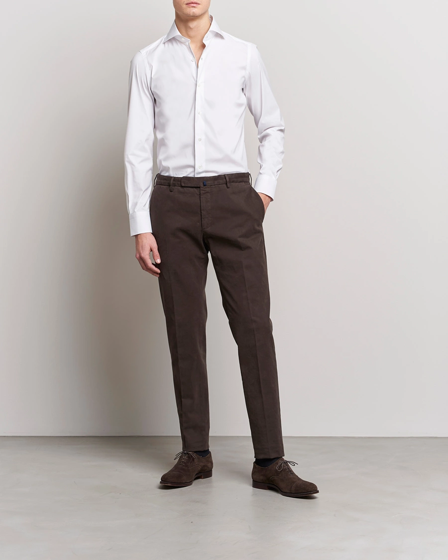 Homme | Chemises D'Affaires | Finamore Napoli | Milano Slim Fit Stretch Shirt White