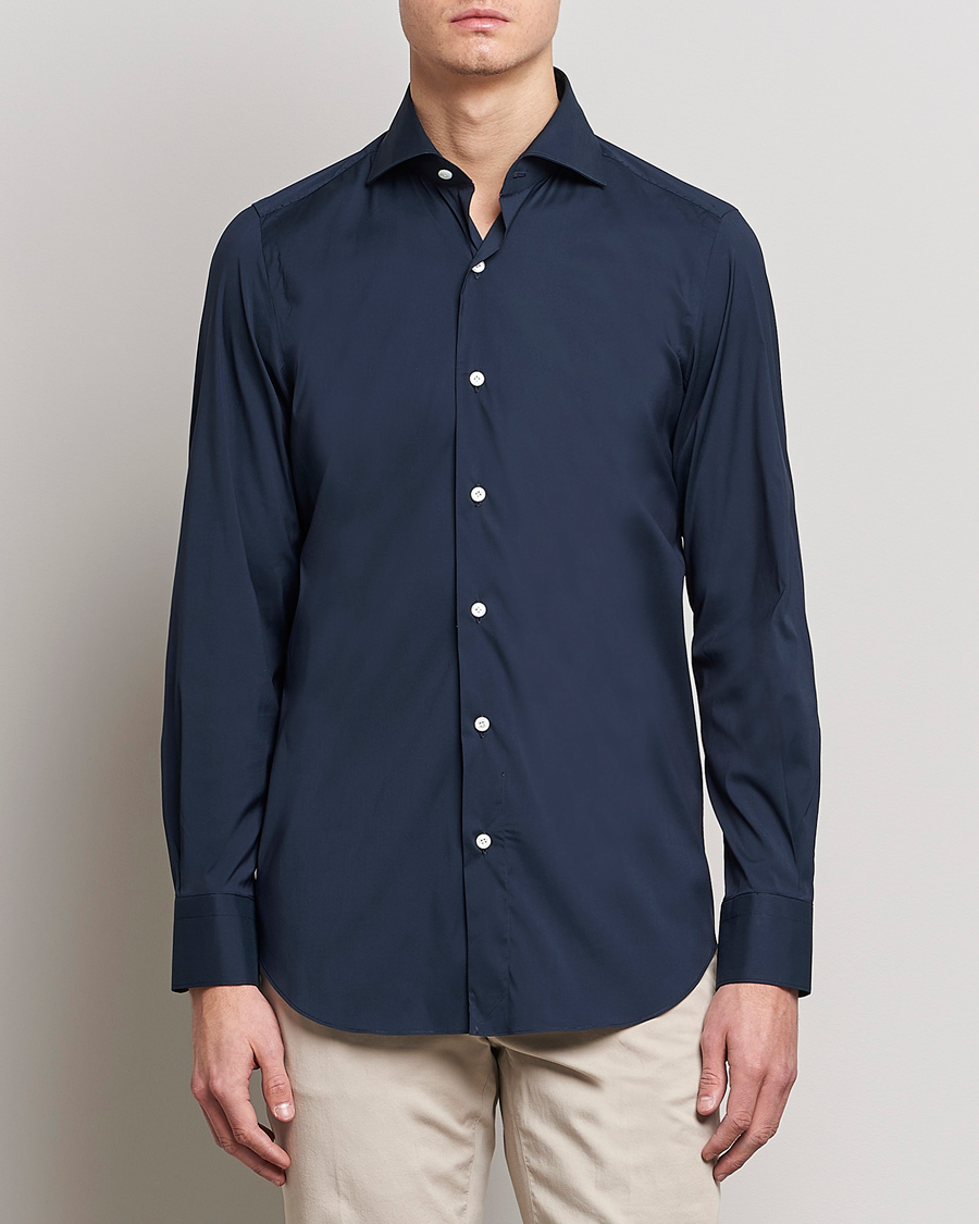 Homme | Chemises | Finamore Napoli | Milano Slim Fit Stretch Shirt Navy