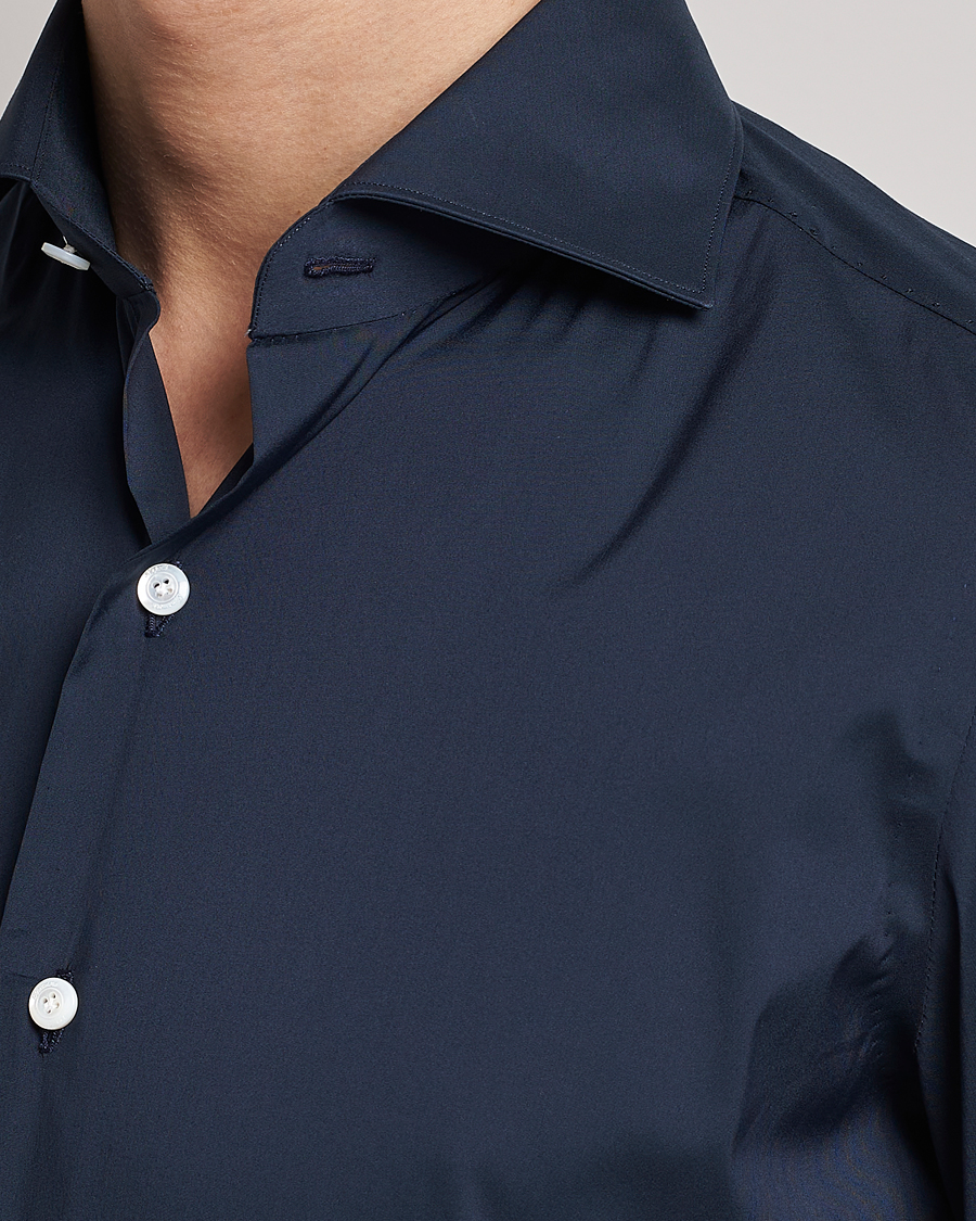 Homme | Chemises | Finamore Napoli | Milano Slim Fit Stretch Shirt Navy