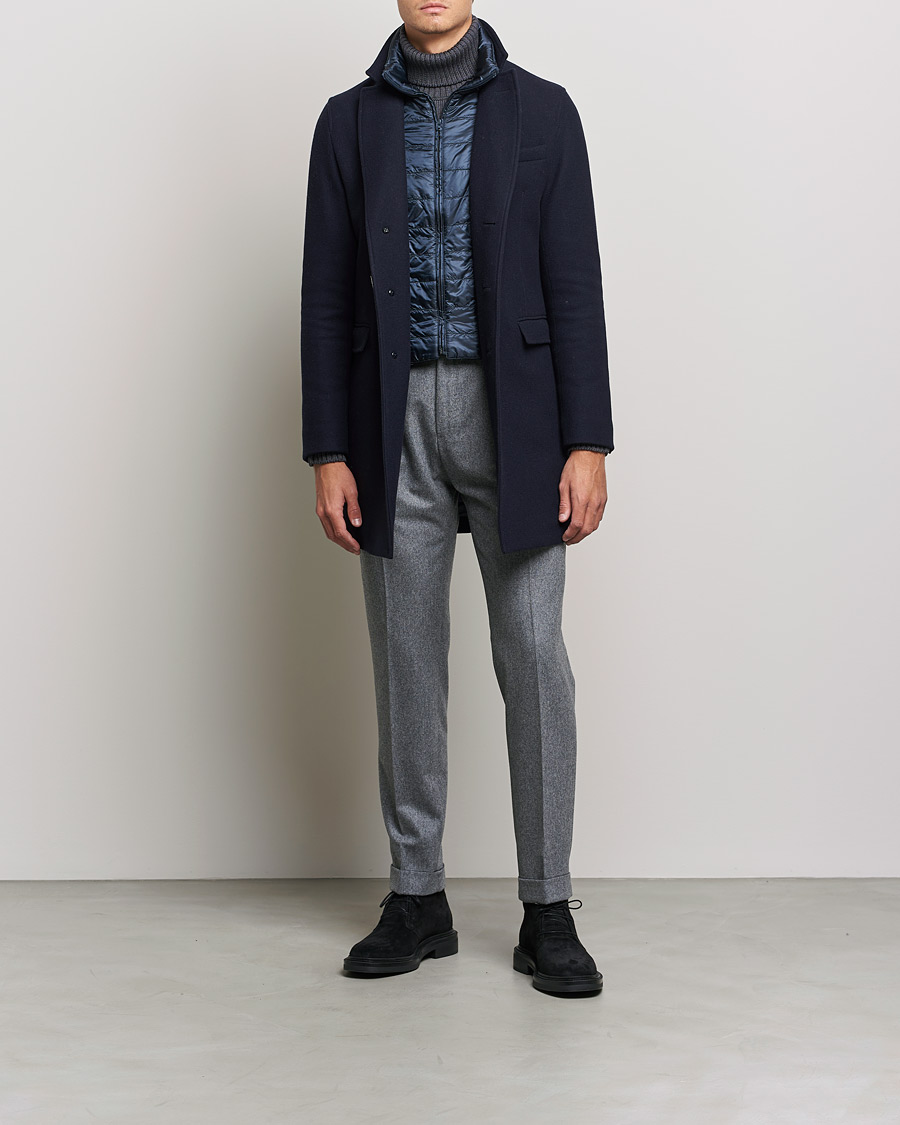 Homme | Manteaux Et Vestes | Herno | Wool Zip Coat Navy