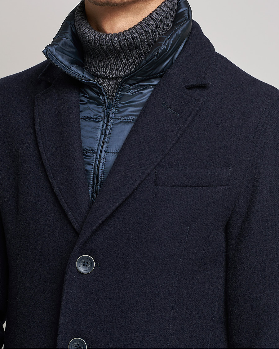 Homme | Manteaux Et Vestes | Herno | Wool Zip Coat Navy