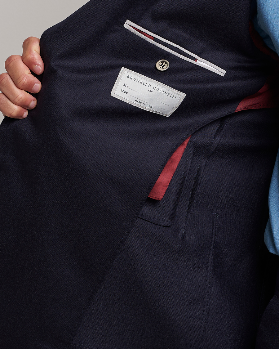 Homme | Blazers | Brunello Cucinelli | Flannel Blazer Navy