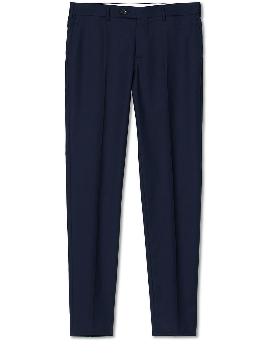 Homme | Pantalons | Brunello Cucinelli | Slim Fit Super 120s Flannel Trousers Navy