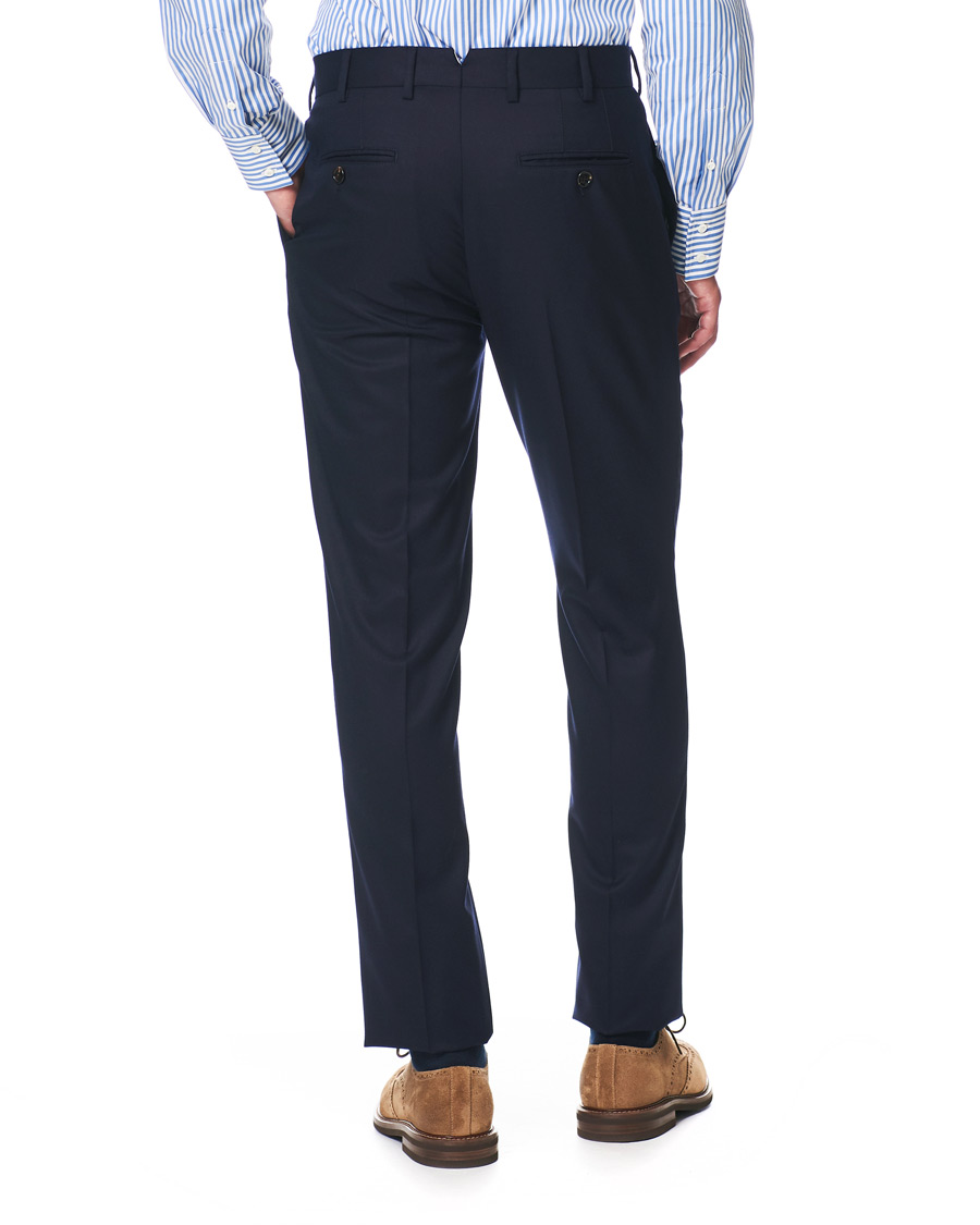 Homme | Pantalons | Brunello Cucinelli | Slim Fit Super 120s Flannel Trousers Navy