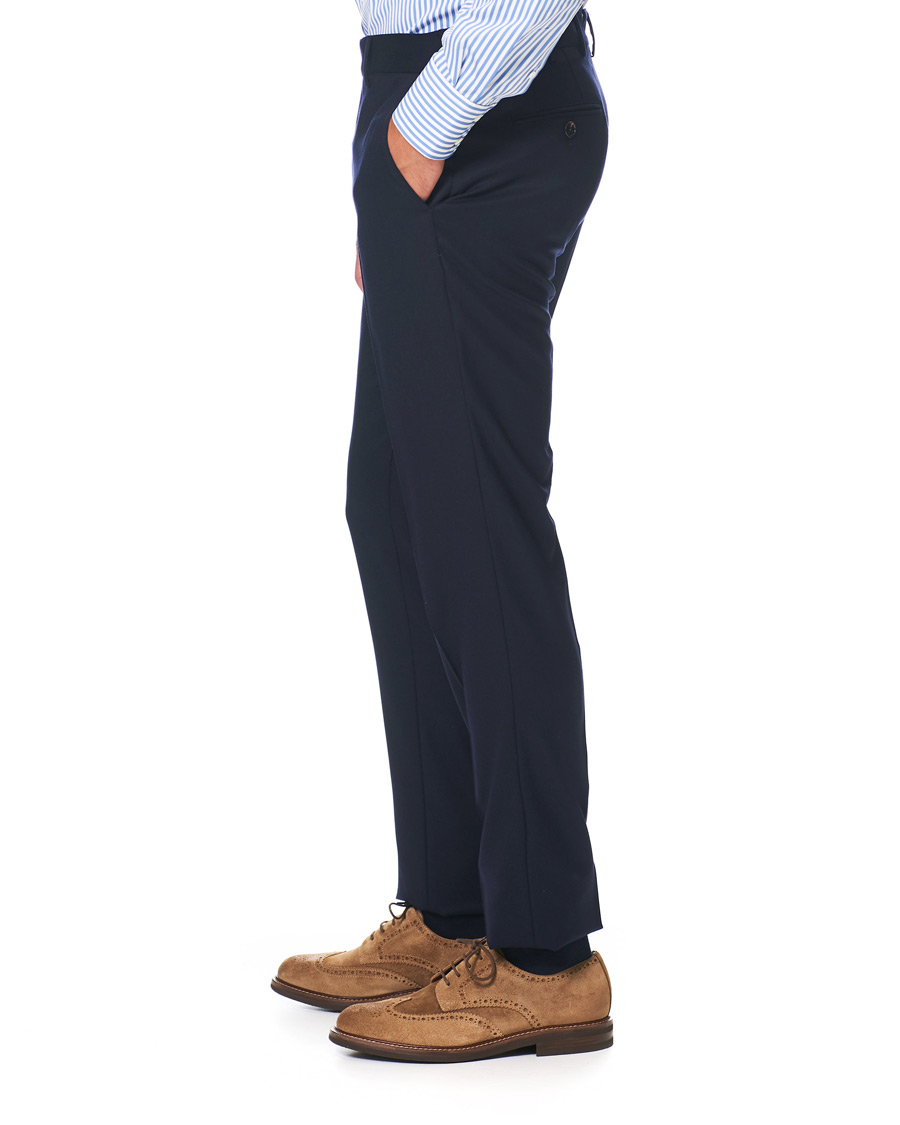 Homme | Pantalons | Brunello Cucinelli | Slim Fit Super 120s Flannel Trousers Navy