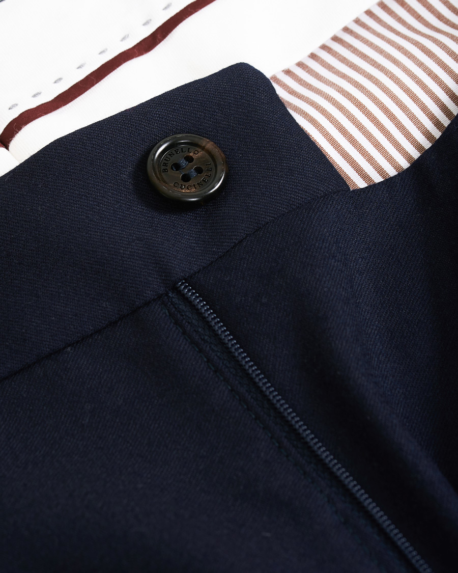 Homme | Pantalons | Brunello Cucinelli | Slim Fit Super 120s Flannel Trousers Navy