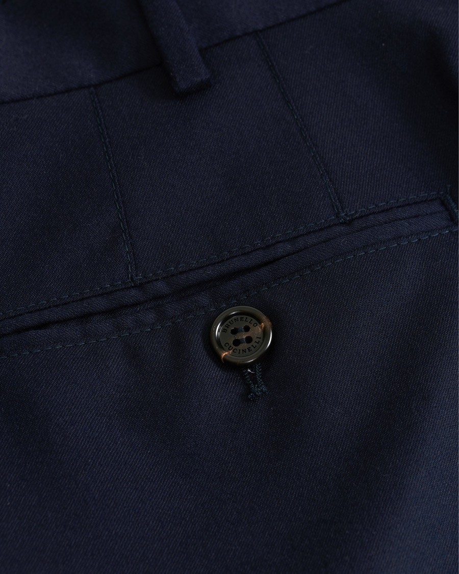 Homme | Pantalons | Brunello Cucinelli | Slim Fit Super 120s Flannel Trousers Navy