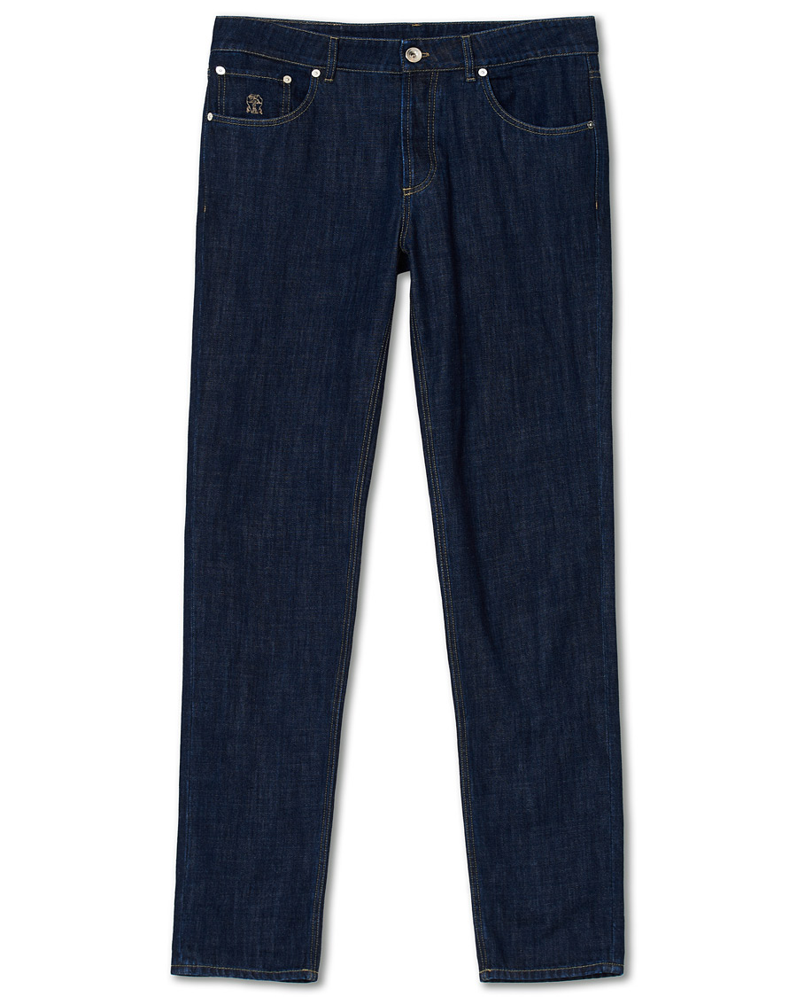 Homme | Jeans | Brunello Cucinelli | Slim Fit 5-Pocket Jeans Dark Indigo