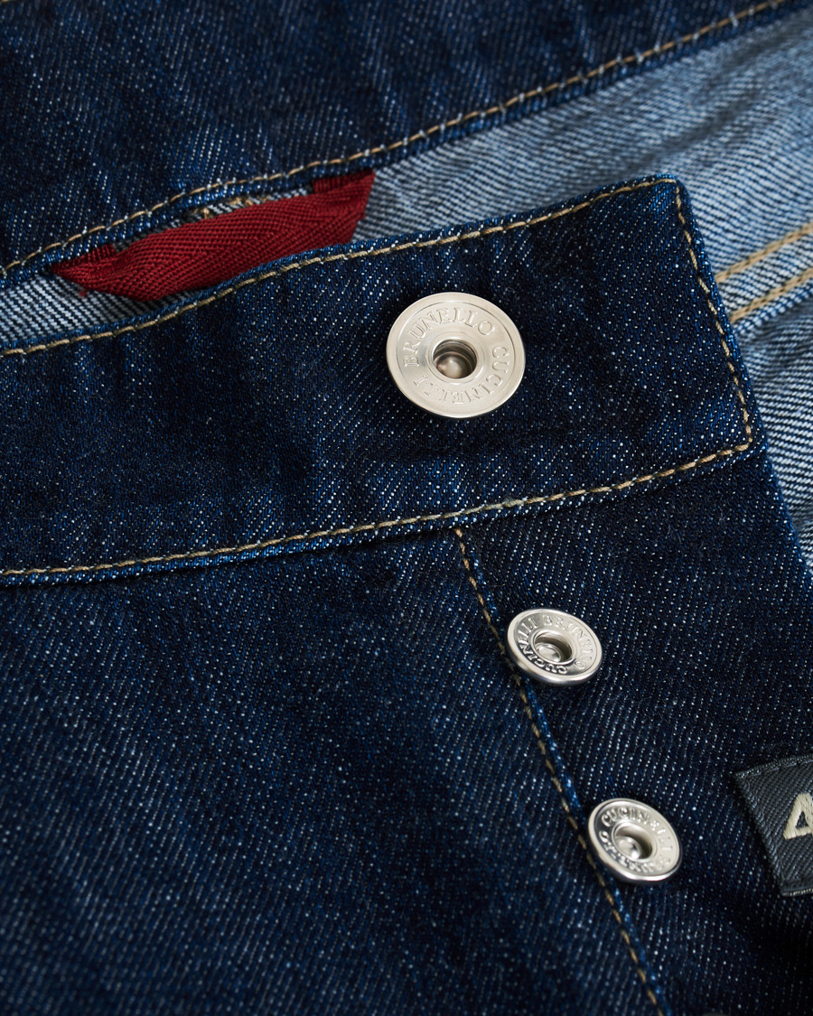 Homme | Jeans | Brunello Cucinelli | Slim Fit 5-Pocket Jeans Dark Indigo