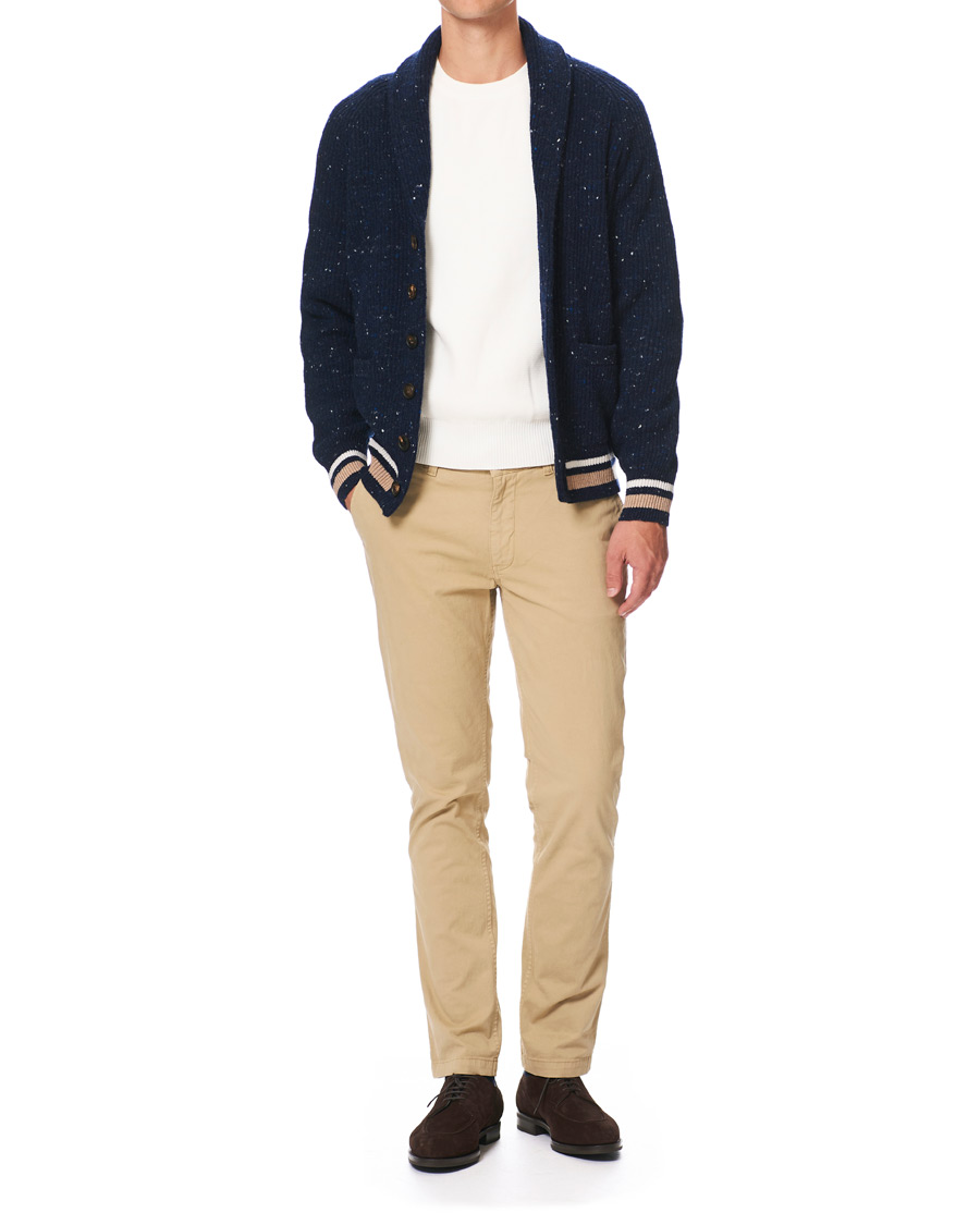 Homme | Pulls Et Tricots | Brunello Cucinelli | Cashmere Blend Shawl Collar Cardigan Dark Blue