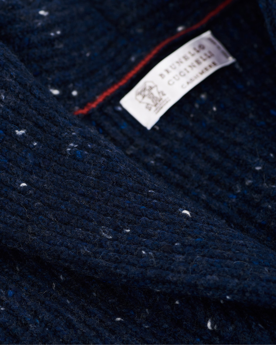 Homme | Pulls Et Tricots | Brunello Cucinelli | Cashmere Blend Shawl Collar Cardigan Dark Blue