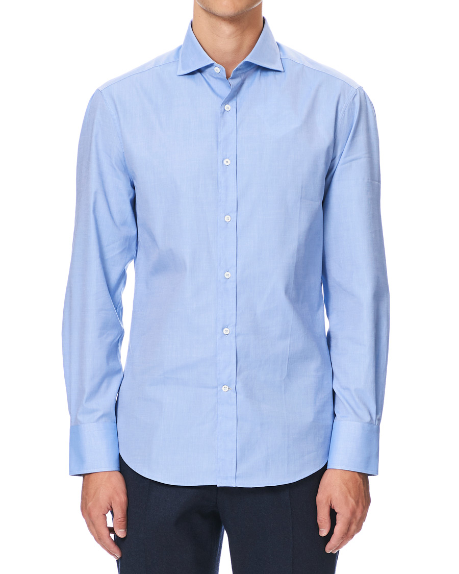 Homme | Chemises | Brunello Cucinelli | Slim Fit Twill Shirt Blue