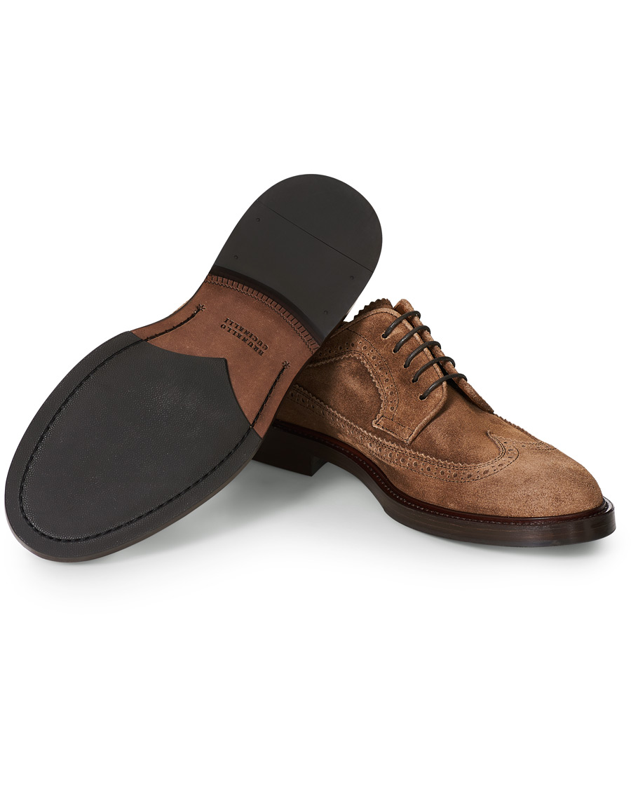 Homme | Brunello Cucinelli Longwing Brogue Brown Suede | Brunello Cucinelli | Longwing Brogue Brown Suede