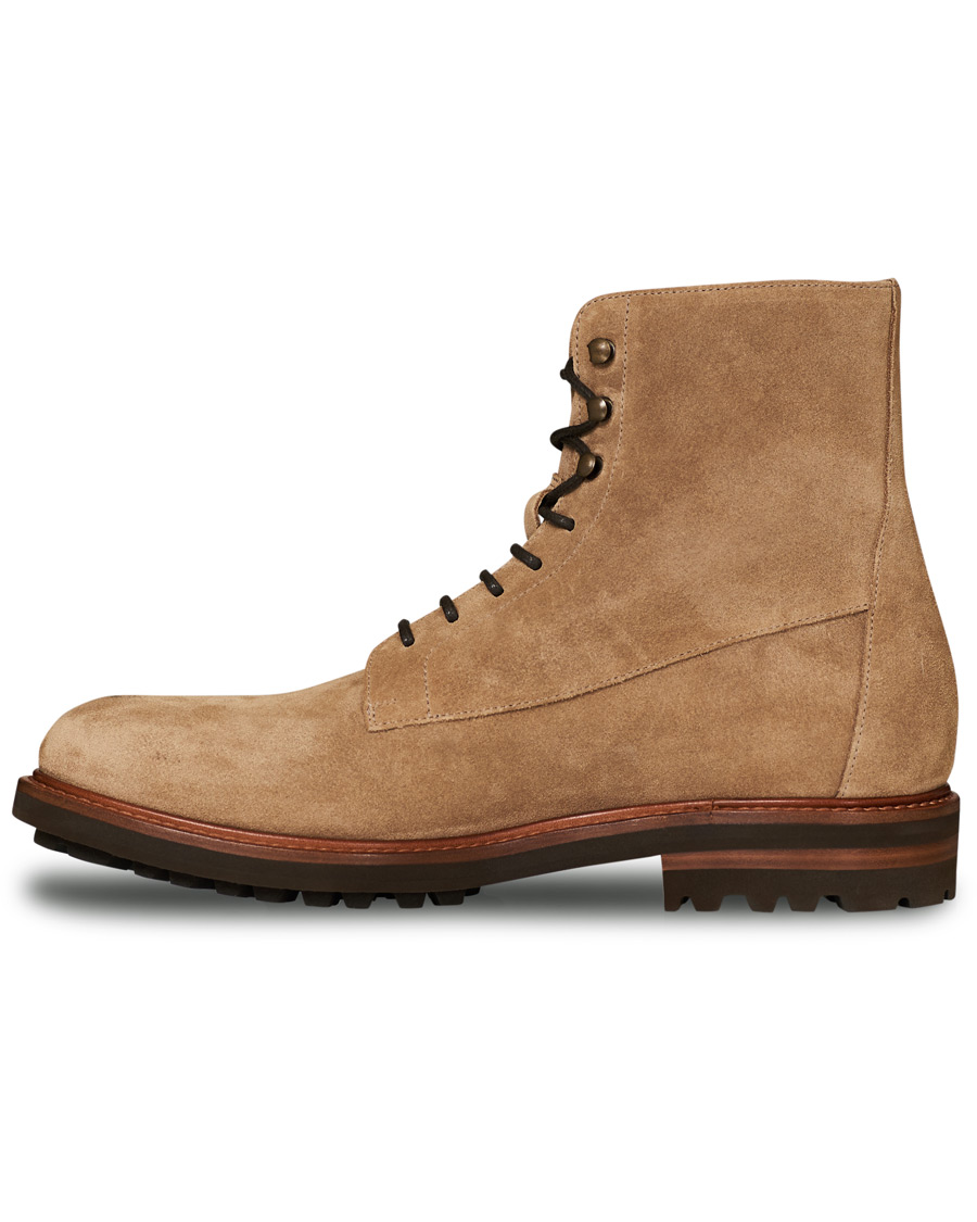 Homme | Brunello Cucinelli Plain Toe Leather Boot Sand Suede | Brunello Cucinelli | Plain Toe Leather Boot Sand Suede
