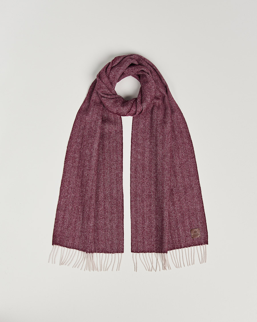 Homme | Écharpes | Amanda Christensen | Wool Herringbone Scarf Wine