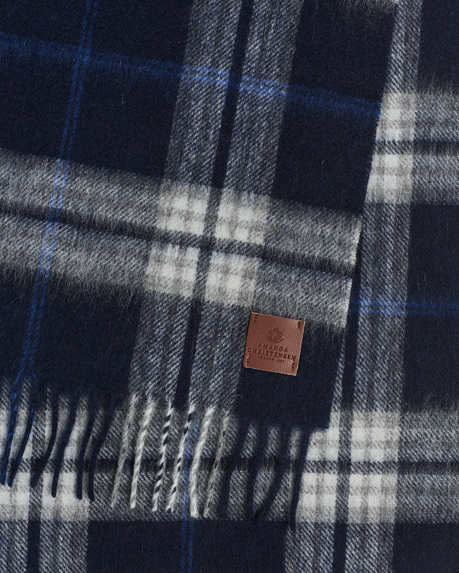 Homme | Amanda Christensen Wool Check Scarf Blue | Amanda Christensen | Wool Check Scarf Blue