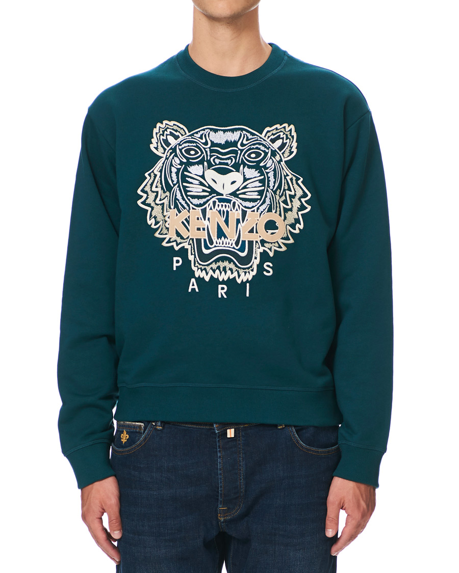 Homme | Pulls Et Tricots | KENZO | Icon Tiger Crew Neck Sweatshirt Green