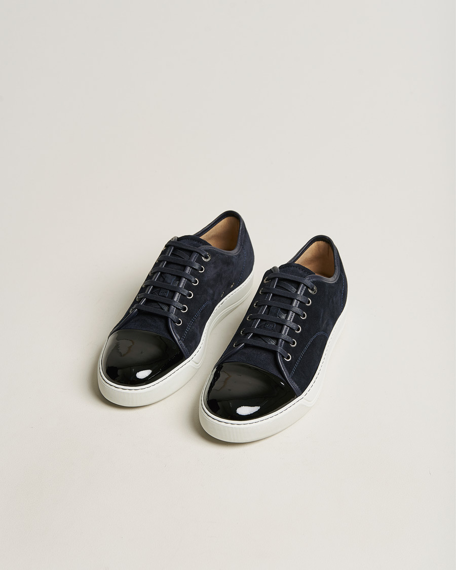 Homme | Chaussures En Daim | Lanvin | Patent Cap Toe Sneaker Navy