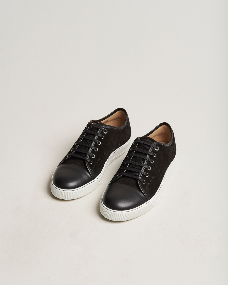 Homme | Chaussures En Daim | Lanvin | Nappa Cap Toe Sneaker Black