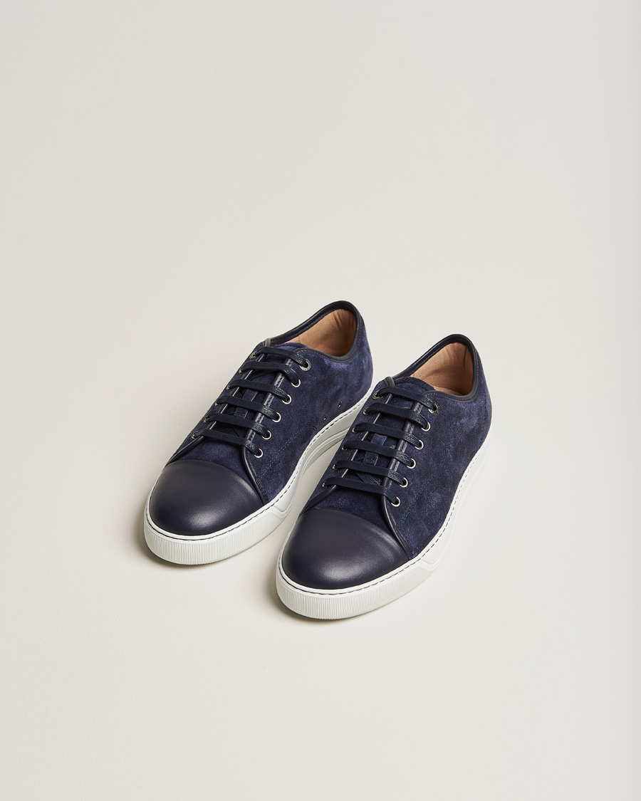Homme | Chaussures En Daim | Lanvin | Nappa Cap Toe Sneaker Navy