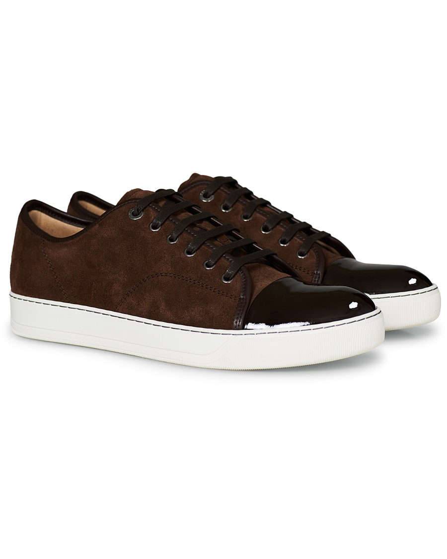 Homme | Lanvin Patent Captoe Sneaker Brown Suede | Lanvin | Patent Captoe Sneaker Brown Suede