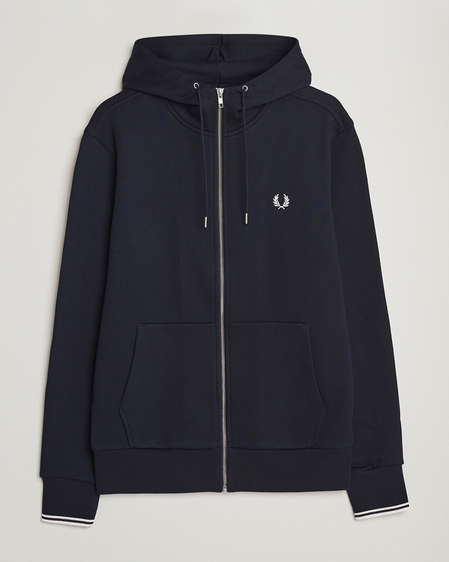 Homme | Pulls Et Tricots | Fred Perry | Full Zip Hooded Sweatshirt Navy