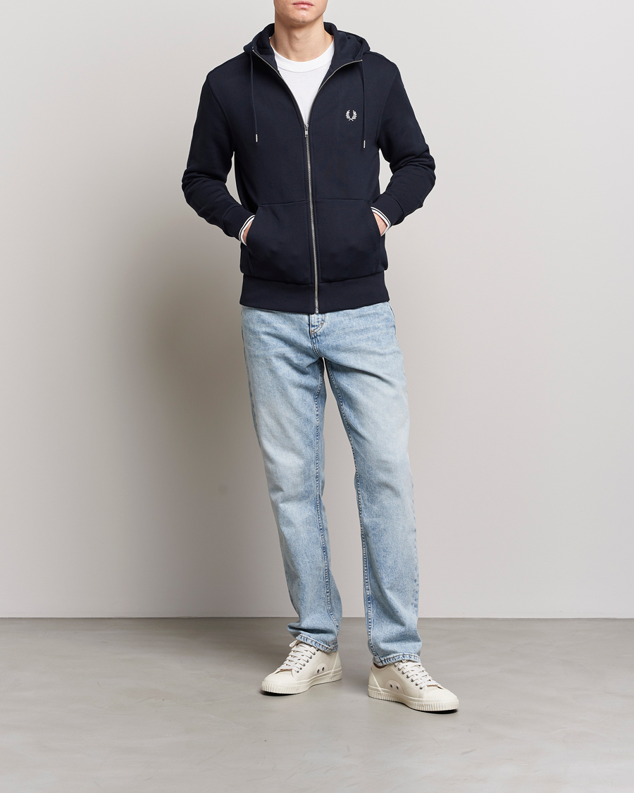 Homme | Pulls Et Tricots | Fred Perry | Full Zip Hooded Sweatshirt Navy