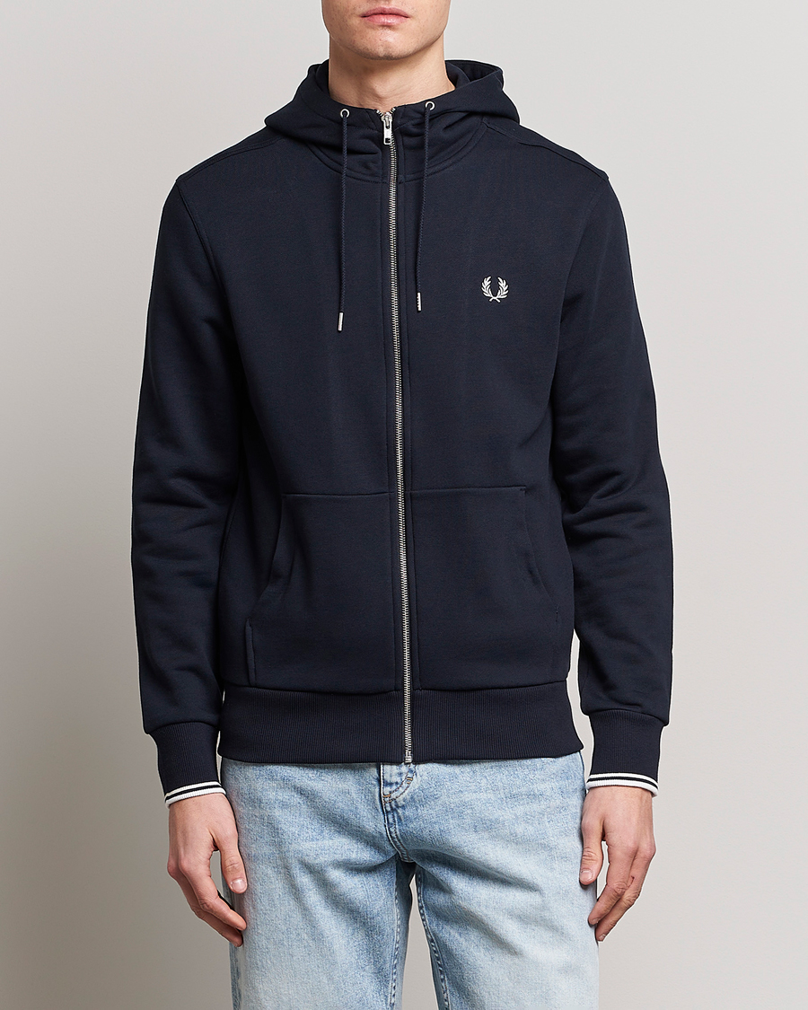 Homme | Pulls Et Tricots | Fred Perry | Full Zip Hooded Sweatshirt Navy