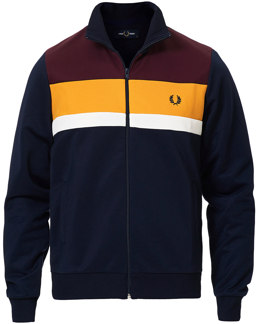 Homme | Pulls Et Tricots | Fred Perry | Colour Block Track Jacket Carbon Blue